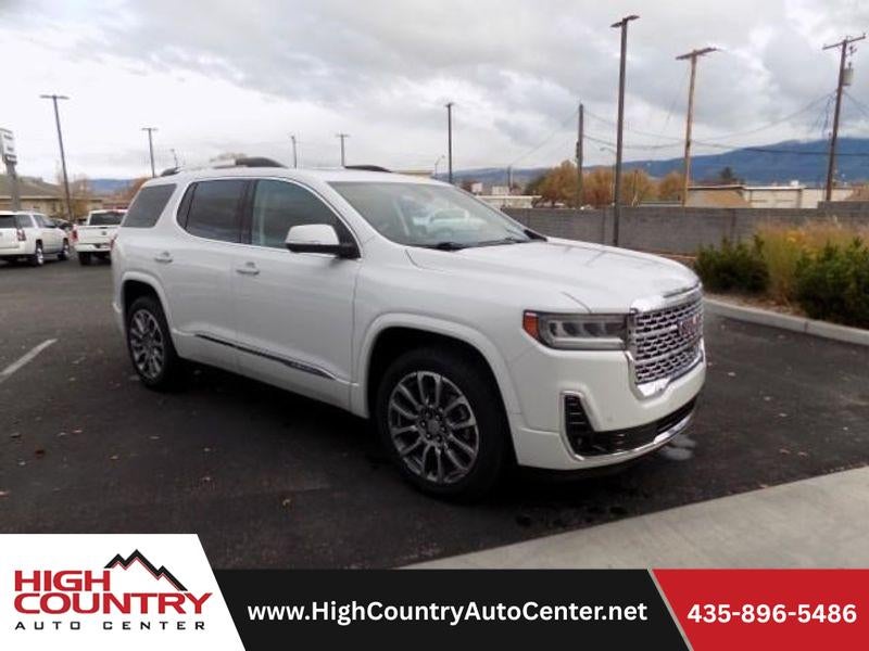 2022 GMC Acadia Denali in White Frost Tricoat — front three-quarter view