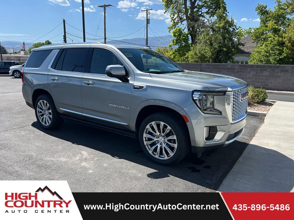 2024 GMC Yukon Denali in Sterling Metallic — front three-quarter view