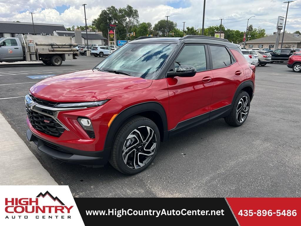 2026 Chevrolet Trailblazer RS in Apex Red — front three-quarter view